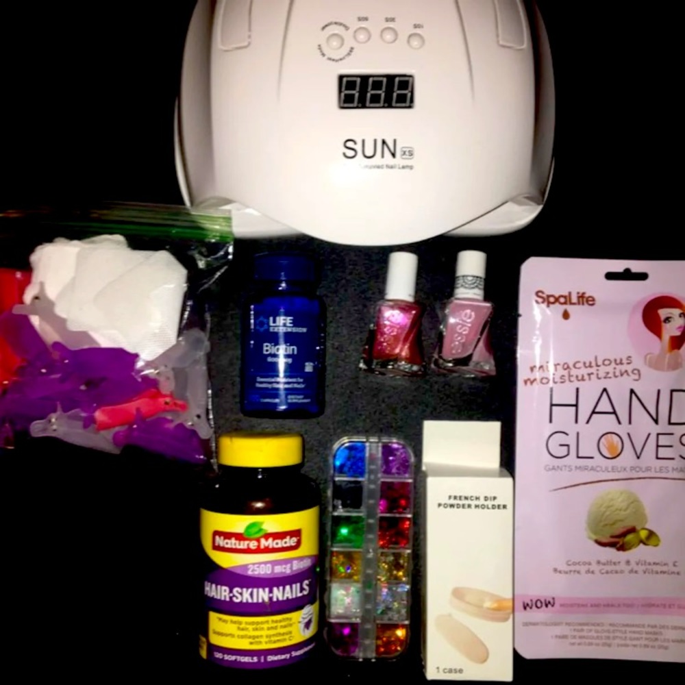 Gel nail set with led lamp
